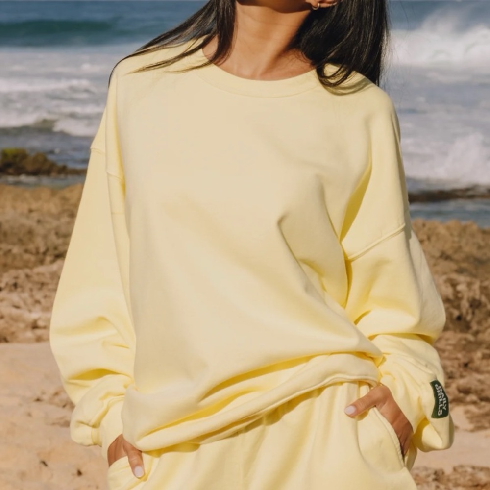 NWT Daily Drills Oversized Crew Neck in Lemonade